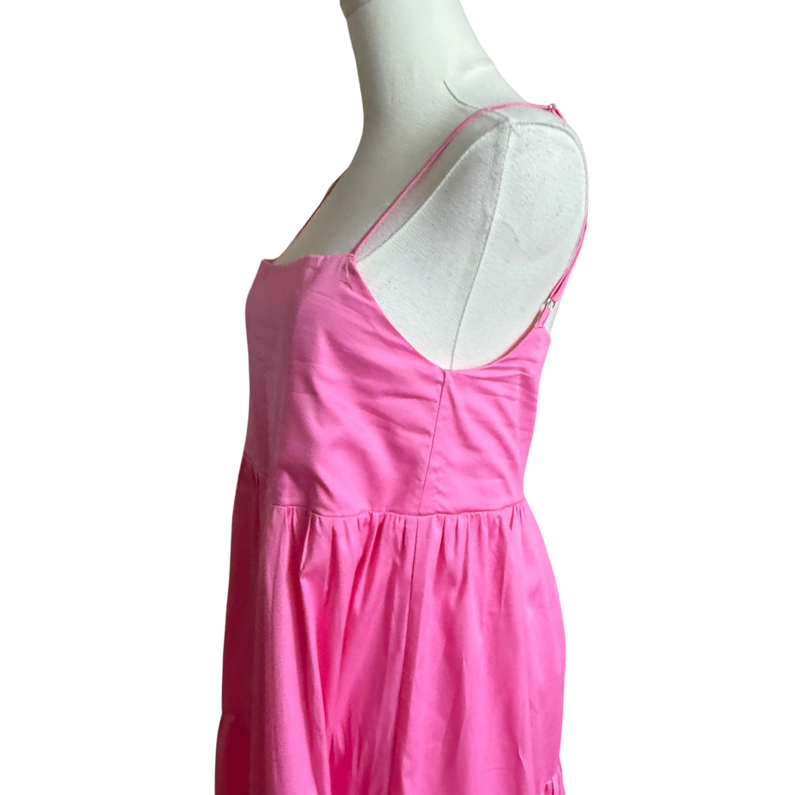 Charlie Holiday Isabella Maxi Dress Pink Cotton Tiered Nwt 2 Pullover Style — image 8 of 8